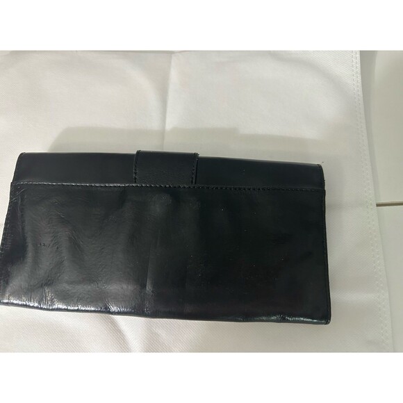 MICHAEL KORS Sutton Black Leather Clutch Gold Buckle Handbag Evening Bag New! - Picture 4 of 6